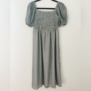 Gingham Puff Sleeve Dress